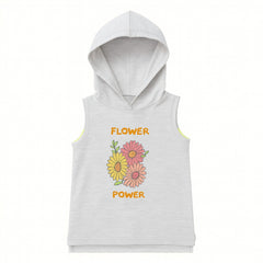 Gray flower hoody