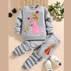 Girls gray doll sequence tracksuit