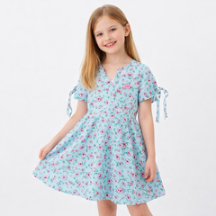 Girls flower print chiffon top