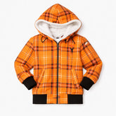 Boys Orange Check Hood