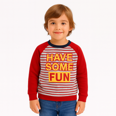 Red and white lining sweat shirt