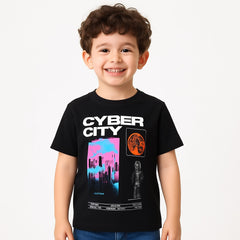 Boys black cyber city T-Shirt