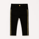 Girls black side stripe yellow pant (Last Chance)