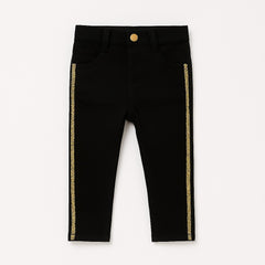 Girls black side stripe yellow pant