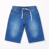 Girls blue denim short with pink laces (Last Chance)