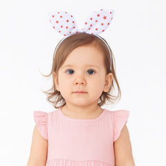 Girls white star bow hair band