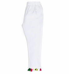 Girls white multi cotton trouser