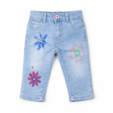 Girls flower print denim pant (Last Chance)