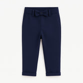 girls dark blue bow trouser