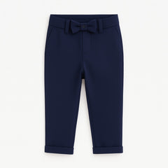 girls dark blue bow trouser