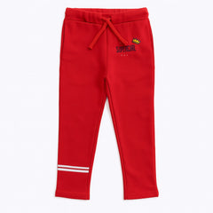 Girls red supergirl trouser
