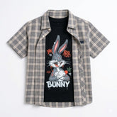 Boys Gray Bugs Bunny Double Casual Shirt