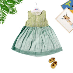 Girls dark green fancy frock