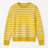 Ladies yellow and white lining sweater
