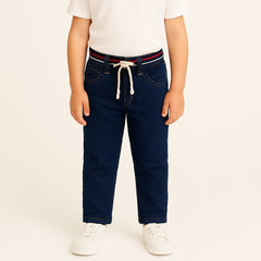 Boys dark blue rib pant