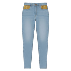 Ladies sequin pocket pant