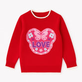 Girls red love sweater