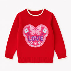 Girls red love sweater