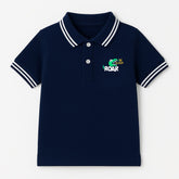 Boys navy blue Dino polo