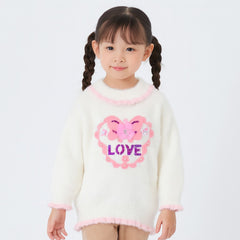 Girls white love sweater