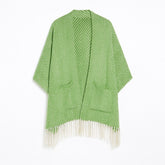 Ladies green lining pocket style cap shawl (LAST CHANCE)