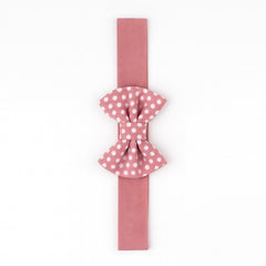 Pink Polka dots bow band