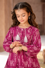 Girls Pink Abstract Print shalwar kameez (Summer)