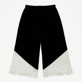 Girls velvet trouser with lace