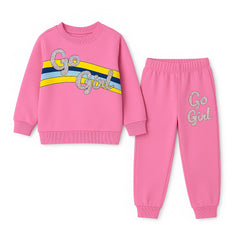 Girls baby pink sequin tracksuit