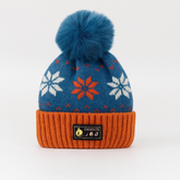 Blue orange pompon cap (Last Chance