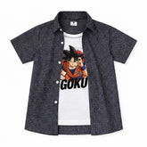 Boys Goku Graphic Printed Double Casual Shirt