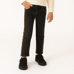 Girls grey side cheetah print pant