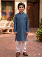 BOYS Slate Blue Plain shalwar kameez