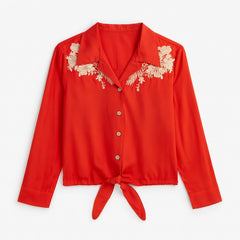 Ladies red flower Top