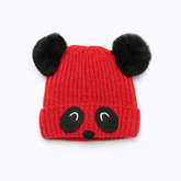 Red panda pompon cap