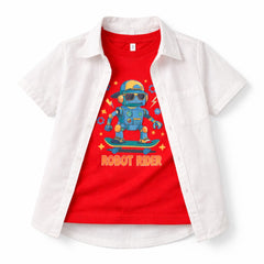 Boys Cool Robot Double Shirt