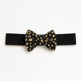 Girls black cheetah bow band