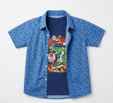 Boys Blue Super Mario Double Casual Shirt