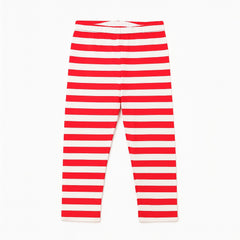 Girls red and white lining tights