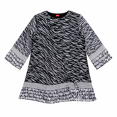 Girls gray and white pattern chiffon top