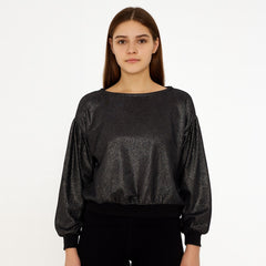 Ladies black glitter sweatshirt