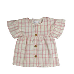 Girls pink check top