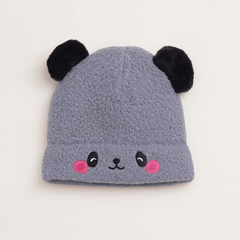 Gray cloud pompon cap
