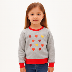 Glitter heart sweat shirt