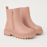 Girls Leather Peach Ankle Boots