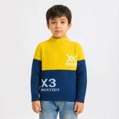 Boys blue and yellow sweater