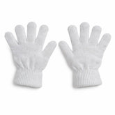 Girls white glitter gloves