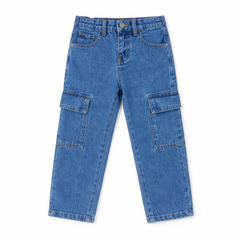 Boys blue cargo denim pant