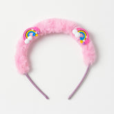 Girls pink fur rainbow hair band (Last Chance)