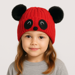 Red panda pompon cap